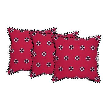Set Of 3 Machine Embroidered Cushion Cover 1