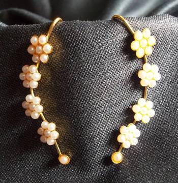 White Pearl ear cuff-wrap earring 1