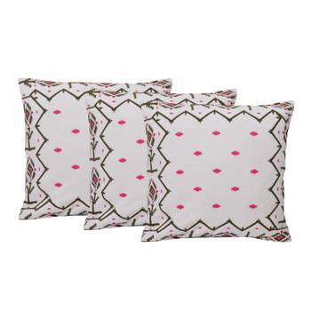 Set Of 3 Machine Embroidered Cushion Cover 1