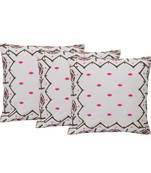 Set Of 3 Machine Embroidered Cushion Cover