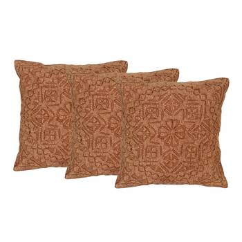 Set Of 3 Cutwork Styled Cotton Cushion Cover 1