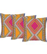 Set Of 3 Machine Embroidered Cushion Cover