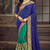 Navy blue embroidered georgette saree with blouse