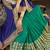 Navy blue embroidered georgette saree with blouse
