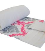 Machine Embroidered Double Bed Cotton Quilt And White Blankets For Winters