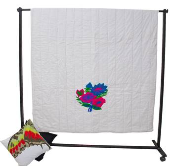 White Blanket With Flower Prints Quilt Queen Size Jaipuri Razai 3