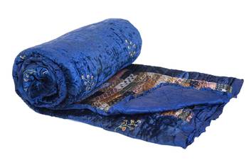 Velvet Blanket Blue Jaipur Razai Quilts By Reme 1