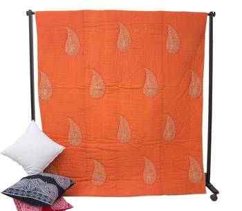 Machine Embroidered Cotton Quilt King Size Blanket By Reme 4
