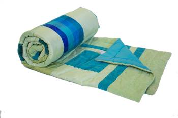 Abstract Raw Silk  Quilt Queen Size Blanket By Reme 1