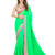 green mirror work Georgette saree with blouse