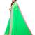 green mirror work Georgette saree with blouse