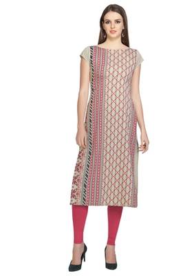 grey faux crepe crepe stitched kurtis 1
