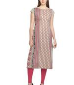 grey faux crepe crepe stitched kurtis
