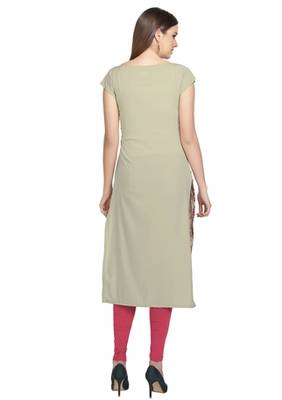 grey faux crepe crepe stitched kurtis 3