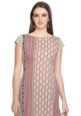 grey faux crepe crepe stitched kurtis 4