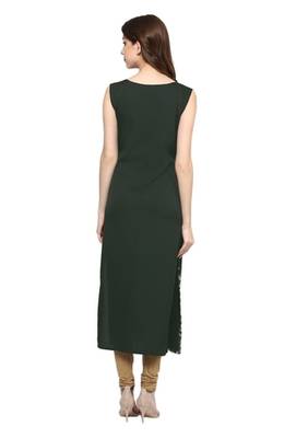 grey floral print crepe stitched kurtis 3