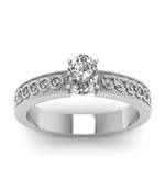 Perfect Engagement Ring White Cubic Zirconia Studded White Sterling Silver