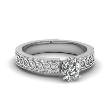 Perfect Engagement Ring White Cubic Zirconia Studded White Sterling Silver 3
