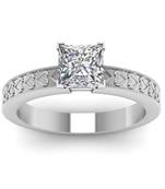 Bridal Wedding Party White Stone Studded Solid Silver Plated Stylish Women Ring