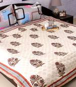 Paradise Floral Block Print Pure Cotton Duvet Cover