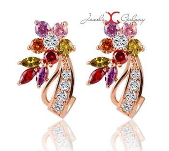 Multicolor cubic zirconia earrings 2