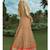 Beige embroidered net semi stitched pakistani salwar with dupatta