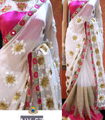 New Arrival Saree ( By Design Women's Georgette Saree With Silk Blouse )