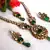 Dark Green Drop Kundan Necklace Set