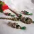Dark Green Drop Kundan Necklace Set
