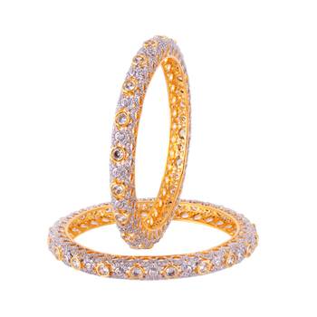 Gold Silver Diamond Royal Bangle 1