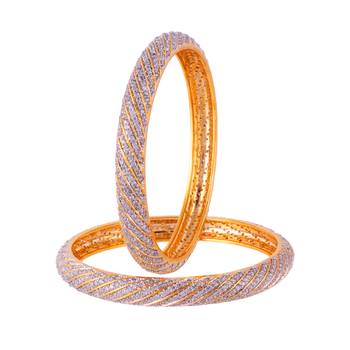 Golden Silver Diamond Bangles 1