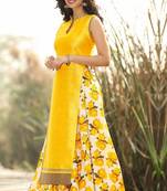 Yellow printed bhagalpuri salwar