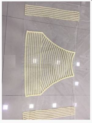 Beige embroidered net saree with blouse 5