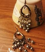 Black Amethyst Earrings, Sterling Black Metal Antique Earrings, Royal Dull Amethyst Dangle Earrings