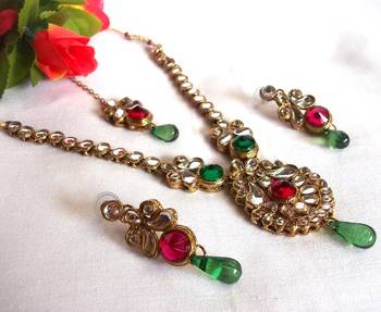 Multi Drop Kundan Necklace Set 2