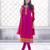 Pink embroidered georgette semi stitched salwar with dupatta