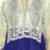 Off white & blue embroidered soft net semi stitched party wear gown