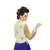 Off white & blue embroidered soft net semi stitched party wear gown