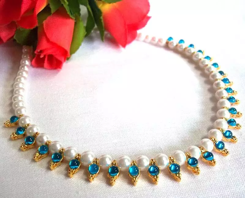 Sky Blue Pearl Necklace