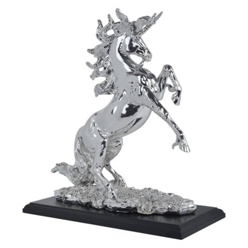 Shaze Silver Rearing Unicorn Figurine