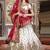 White embroidered silk unstitched bridal lehenga