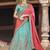 Sky blue embroidered silk unstitched lehenga