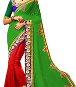 Multicolor embroidered georgette saree with blouse