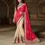 Red embroidered georgette saree with blouse