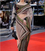   (v)Aishwarya Rai Raavan Promo Saree with Black Net Palla