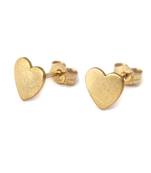 Cara matt gold heart shape made in sterling silver earrings for women