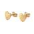 Cara matt gold heart shape made in sterling silver earrings for women