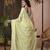 Hand Embroidered Lemon Faux Georgette Lucknow Chikankari Indian Women Saree With Blouse