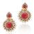 Bold Maroon Stone Charming Pearl Polki Earring c461m 