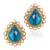 Ethnic India Vintage Earring- Friendly Turquoise stone with a pearl border ha82t